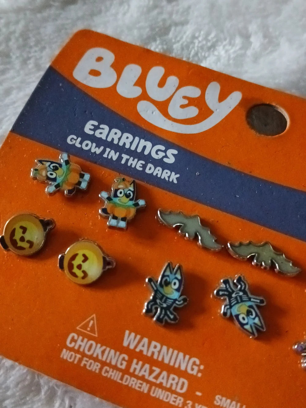 💚 Bluey Glow-in-the-Dark Stud Earring Set of 6! NWT!
